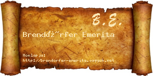 Brendörfer Emerita névjegykártya